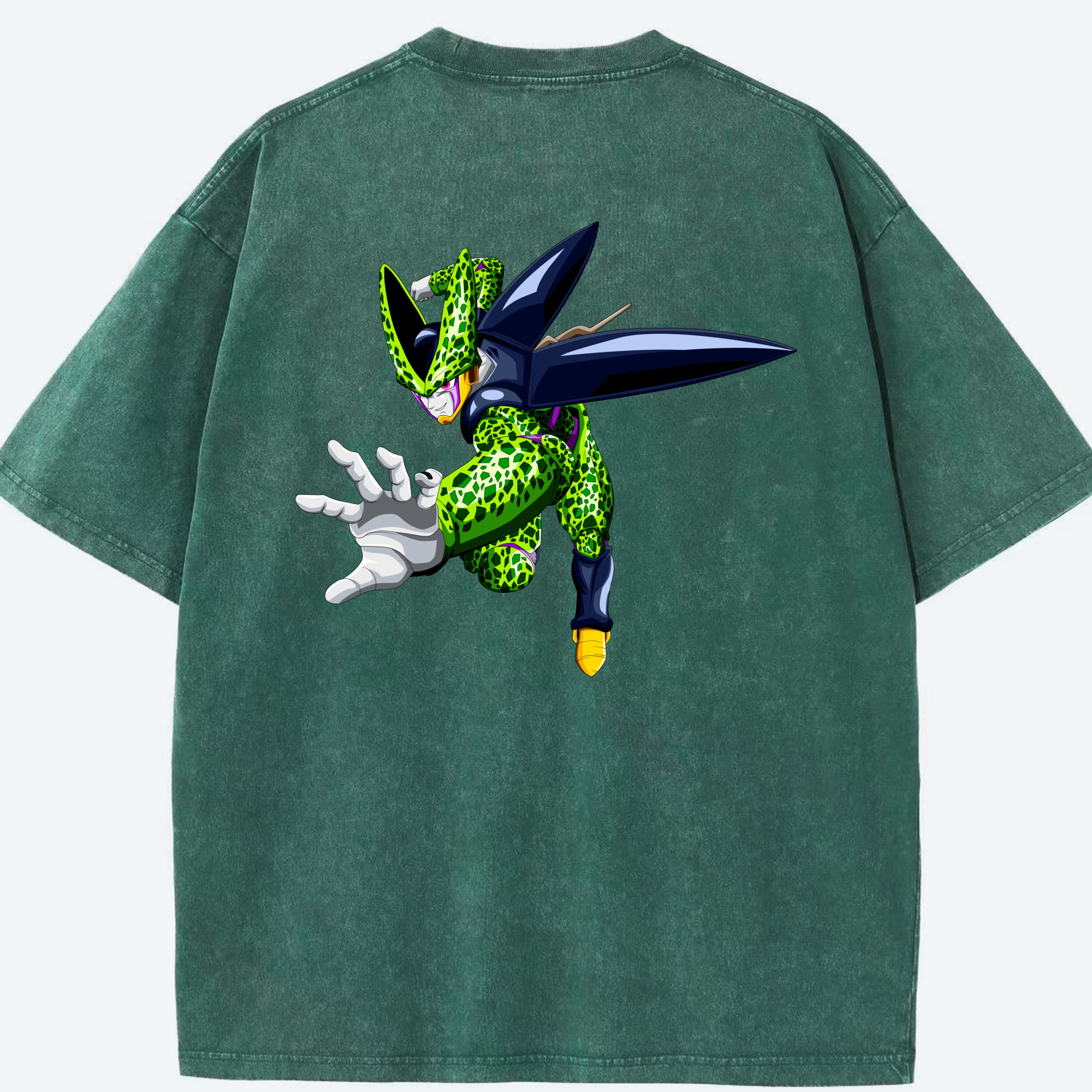 （画像用） ドラゴンボール セル DRAGON BALL Cell 綿100% ヴィンテージ風 半袖Tシャツ（背面プリント）